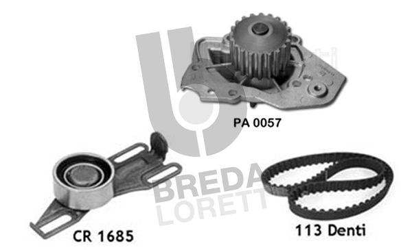 BREDA LORETT Vesipumppu + jakohihnasarja KPA0113A